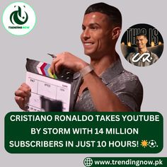 Cristiano Ronaldo takes YouTube by storm with 14 million subscribers in just 10 hours! 🌟⚽️
https://trendingnow.pk/
Cristiano Ronaldo has just made waves on YouTube by launching his official channel, and in just 10 hours, he's already gained a staggering 14 million subscribers! The football legend continues to break records, now taking over the digital world with exclusive content, behind-the-scenes looks, and more. Join the millions who are already tuning in to see what makes Ronaldo one of the greatest athletes of all time. Don't miss out on this unprecedented journey!


#CristianoRonaldo #YouTubeLaunch #RonaldoYouTube #FootballLegend #14MillionSubscribers #BreakingRecords #BehindTheScenes #CR7 #DigitalTakeover #GlobalIcon    #trendingnowpk Million Subscribers, Football Pants, Global Icon, Football Uniforms, Football Memes