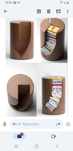 some sort of book shelf with magazines in it