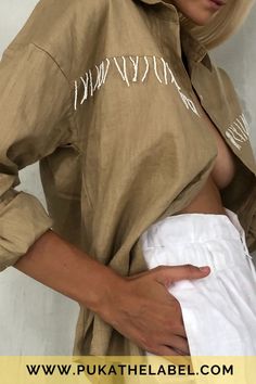 Grab this nude color oversized button down boyfriend shirt with a discounted price in your first purchase! This can be paired with high waisted shorts, white bikini, denim pants or skirt, or even a winter coat! Oversize Women