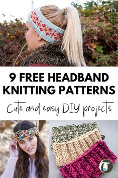 the 9 free headband knitting patterns are easy and easy to crochet for beginners