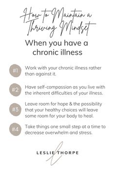 How A Thriving Mindset Can Help Your Chronic Illness — Leslie Thorpe | Integrative Health Coach Living With Chronic Illness, Doctor Advice, Holistic Health Coach, Health And Wellness Coach, Integrative Health, Migraine Headaches