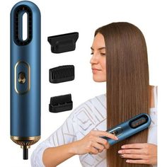 Description:Experience the perfect blow-dry with our Ionic Hair Dryer. Equipped with a unique leafless design and a built-in negative ion generator, it ensures speedy, safe, and damage-free drying. Easy to adjust and lightweight, it also makes for hassle-free travel carry.Specification:Name: Ion Hair DryerColor: White/Blue/Grey/GradientMaterial: ABSSpecifications: European regulationsAttribute: 3-in-1 hair dryerNet weight: about 315gPacking weight: about 433gProduct size: about 26.5*5.2*5.2cm/10 Blow Dryer Hair, Portable Dryer, Hair Blower, Portable Hair Dryer, Straightening Comb, Ionic Hair Dryer, Styling Comb, Blow Dryer, Free Travel