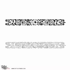 two different designs in black and white, one with an intricate design on the side