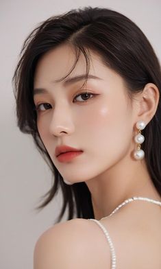 Asian Beauty, White Dress, Skin, Makeup, Hair