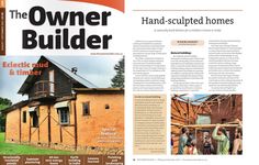 an article about the owner and their home being built by hand - sculpted homes