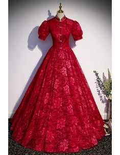 10% off now! Shop chic burgundy long formal lace dress with high neck and collar detailing online. Sheprom offers formal, party, casual & more style dresses to fit your special occasions. Formal High Neck Lace Dress, Formal High-neck Lace Dress, High Neck Lace Dress For Formal Occasions, Elegant High Neck Lace Party Dress, Elegant High Neck Lace Dress For Party, Formal Floor-length Lace Dress For Prom, Formal Holiday Lace Evening Dress, Holiday Lace Evening Dress For Formal Occasions, Red Lace Maxi Dress For Formal Occasions