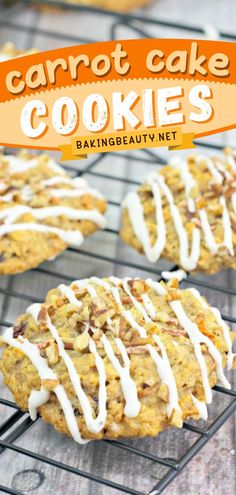 Carrot Cake Cookies, easter cookies, easter desserts, sweet treats Carrot Cake Cookie Recipe, Cake Cookie Recipe, Ultimate Carrot Cake, Carrot Cake Cookie, Cookies With Frosting, Carrot Cake Cookies Recipe, Chewy Oatmeal Cookies, Cookie Sandwich, Chocolate Bacon