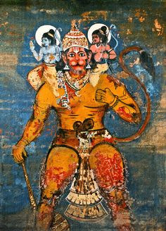 an old painting with the image of hindu god