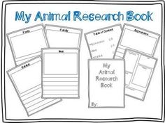 an animal research book with the title'my animal research book'in blue and white