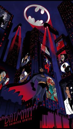 the animated batman movie poster is shown