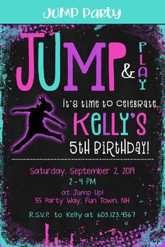 the jump and kick birthday party is on display at this event, with neon paint splat