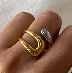 Open Rings, Put A Ring On It, Outfit Style, Open Ring, Trendy Jewelry, Steel Metal, Rings For Women, Gold Fashion, Rings Statement