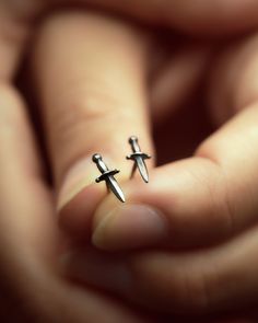 Sword Earrings Minimal Earrings Tiny Stud Earrings Dagger Earrings Minimalist Jewelry Edgy Studs Statement Earrings STD108 Earrings Edgy, Everyday Wear Jewelry, Dagger Earrings, Edgy Jewelry, Minimal Earrings, Goth Jewelry, Lobe Piercing, Tiny Studs, Tiny Stud Earrings