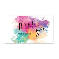 a thank card with the words thank you for supporting my small business