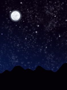 the night sky is full of stars and moon