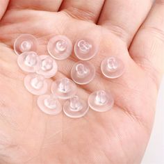 * Quantity: 300PCS comfort earring backings * Material : silicone rubber * Color : Clear **Warm note: earring safety backs are small jewelry accessories, please keep it away from children *If you have any questions，please feel free to contact us For more beautiful embellishments and jewelry supplies,please visit our shop: https://www.etsy.com/shop/KateWangDesign Earring Pins, Twisted Bangle, Amethyst Healing, Ear Earrings, Wire Bangles, Diy Jewelry Findings, Fish Hook Earrings, Hypoallergenic Earrings, Small Jewelry