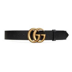 Gucci 406831 DJ20T 1000 Belt Black Full Grain Leather with Gold Double GG Buckle (GGB1004) Material: Full Grain Leather Hardware: Golden Double GG Buckle Color: Black Width: 40MM A polished buckle featuring Gucci's interlocking G logo echoes the richly embossed calfskin leather of a handsome Italian-made belt. Antiqued brass hardware with a shiny finish Made in Italy Comes with information cards and Gucci dust bag, no box. 406831-DJ20T-1000 Order one size larger than your pant size. To ensure a Gucci Belt Sizes, Gucci Leather Belt, Wide Leather Belt, Gucci Gg Marmont, Casual Belt, Gucci Leather, Black Leather Belt, Gucci Accessories, Wide Belt