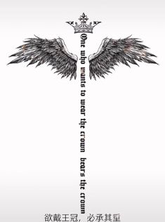 an advertisement with wings on it for the chinese language book, which is written in english and