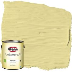 a paint can with the lid open and it's base painted in light beige