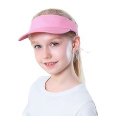 PRICES MAY VARY. 【Comfortable and Skin-Friendly material】This kids sun visor is made of 100% cotton, comfortable and breathable, and does not sweat. While wearing it, it can protect children's skin and block out most of the sun for children. Soft materials make activities more comfortable. This visors for kids will keep your child's head cool during exercise. 【Clever shape design】The wide brim of this kid's baseball cap protects your child's face, neck and ears from the sun's rays. Sport golf vi Breathable Hat With Curved Visor For Spring, Spring Breathable Hat With Curved Visor, Spring Hat With Breathable Curved Visor, Casual Visor For Spring, Summer Sports Hat With Cotton Sweatband, Adjustable Summer Hat With Sweatband, Casual Summer Visor With Sweatband, Adjustable Visor For Spring Outdoor Activities, Spring Sports Visor With Adjustable Fit