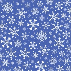 white snowflakes on a blue background