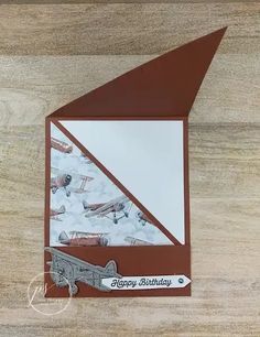 a birthday card with an airplane on it