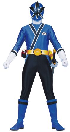 a man in a blue power ranger costume