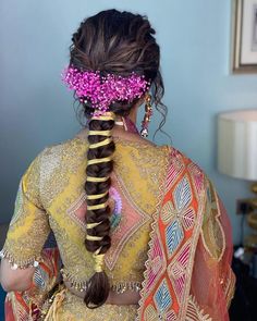 Hair Ribbons Hairstyles, Mehndi Hairstyles, Bridal Hairstyles With Braids, We Are Done, Golden Ribbon, Bridal Braids, Bridal Hair Inspiration