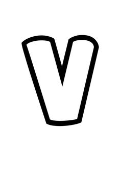 the letter v is black and white