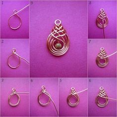 how to make wire wrapped pendants in different styles and colors with pictures on them