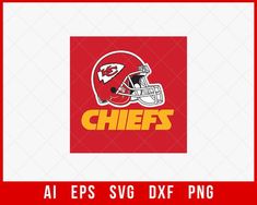 Kansas City Chiefs Helmet Clipart SVG File for Cricut Maker and Silhouette Cameo Digital Download Chiefs Helmet, Football Wallpaper, Cricut Maker, Diy Invitations, Kansas City Chiefs, Art File