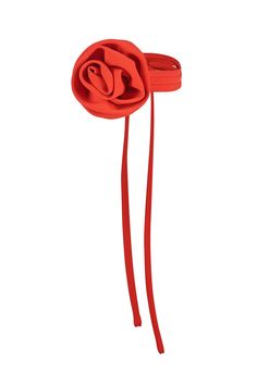 a red flower on a white background that is not in use for the headbands