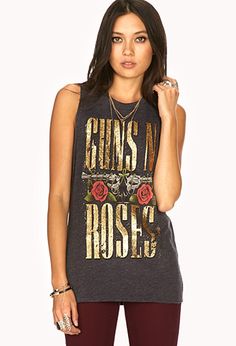 Guns N Roses Muscle Tee | FOREVER21 - 2000073740 (I just got this like a couple of days ago) Mother Clothing, Rocker Girl, Concert Fashion, Muscle Tee, Indie Fashion, Flowy Tops, Muscle Tees, Need Love, Graphic Tees Women