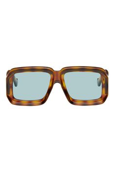 LOEWE: Tortoiseshell Paula's Ibiza Dive In Mask Sunglasses | SSENSE Loewe Paula's Ibiza Sunglasses, Loewe Glasses, Loewe Paula's Ibiza, Temple Logo, Mask Sunglasses, Dope Makeup, Stylish Sunglasses, Blue Lenses, Leather Pouch