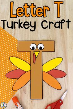 the letter t is for turkey craft with scissors