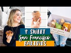 three different pictures with the words 3 sweet san francisco bakers on them and an image of