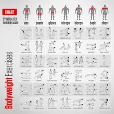 the bodyweight chart shows how to do exercises