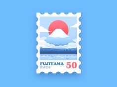 a stamp with the image of fujima on it