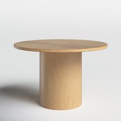 Beautifully shaped with plenty of natural presence, a cylindrical rubberwood veneer and manufactured wood base meet a perfectly rounded top, for a simple-yet-refined takeaway. | Joss & Main Cedric 48" Pedestal Dining Table in Brown | Size 30.0 H x 48.0 W x 48.0 D in Cylinder Pedestal, Round Wood Table, Solid Oak Dining Table, Friends Together, Circular Table, Kitchen Dining Sets, Simple Table, Oval Table Dining, Pedestal Dining Table