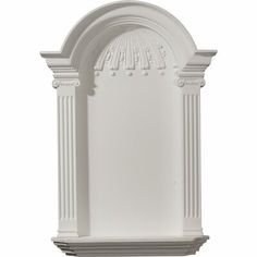 a white arch with columns and arches on the sides, against a white background photo