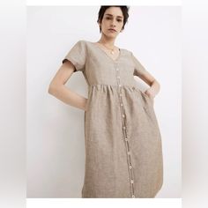 Likely Nwot, It’s In Like New Conditions. Dress Has Pockets! Easy Shape, Button Front Dress, Mini Dresses For Women, Madewell Dresses, Shell Buttons, Olive Branch, Menswear Inspired, Mini Wrap Dress, Petite Dresses