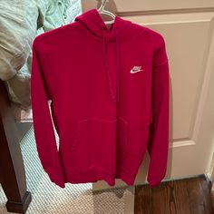 Hot Pink Nike Size Small Hoodie, Never Worn. Hot Pink Nike Hoodie, Nike Hoodie Sweatshirt For Winter, Nike Winter Hoodie With Kangaroo Pocket, Nike Casual Hooded Jacket With Drawstring, Nike Cotton Hooded Jacket For Fall, Nike Long Sleeve Hoodie For Winter, Nike Long Sleeve Hoodie, Nike Cotton Hoodie Outerwear, Nike Winter Hoodie