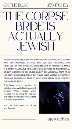 an article about the corpse bride is actually jewish on the blog jevitches