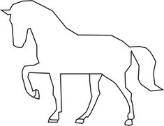 the outline of a horse is shown in black and white