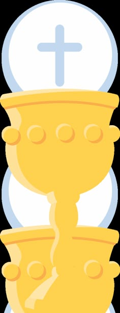 a golden cup with a cross on top