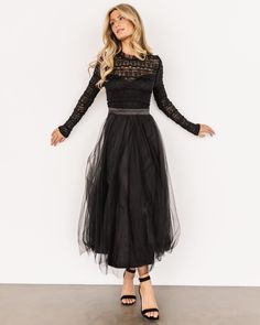 The Lonnie Tulle dress is back, but not for long 🤩 This bestseller is selling fast! If you've had your eye on her, checkout now! 🖤 Tulle Dress Black, Black Bridesmaids, Tulle Midi Skirt, Baltic Born, Lace Material, Cup Size, Lace Overlay, Tulle Dress, Sweetheart Neckline