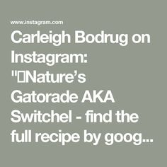 Carleigh Bodrug on Instagram: "🍋Nature’s Gatorade AKA Switchel - find the full recipe by googlin’ PlantYou switchel and enjoy! ⭐️ #recipe #naturesgatorade #healthy #healthyrecipe #plantbased #plantbaseddiet #healthyfood #healthydrink"