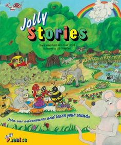 the book cover for jolly stories with an elephant and other animals on it, in front of