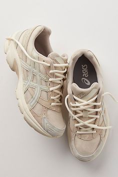 Inspired by the late 2000s, these retro sneakers are featured in a lightweight design and breathable mesh fabrication with synthetic overlays, a secure lace-up closure, and GEL® technology for all-day cushioning. * Lace-up style * Cushioned footbed * Durable rubber outsole | Asics Gel-1130 Sneakers at Free People in Tan, Size: US 10 Good Gym Shoes, Asics Womens Shoes, Chunky Running Shoes, Women’s Gym Shoes, Cute Trainers, Pretty Trainers, Running Shoes Outfit Casual, Asics 1130, Japanese Sneakers