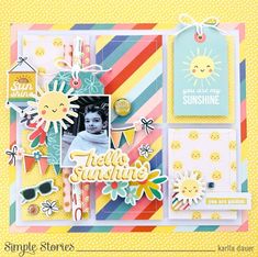 a scrapbook page with some pictures and words on it, including an image of a child